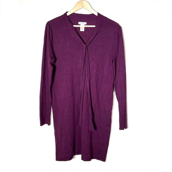 Max studio wool blend plum purple knit sweater shift dress size medium M B175 - Picture 1 of 3